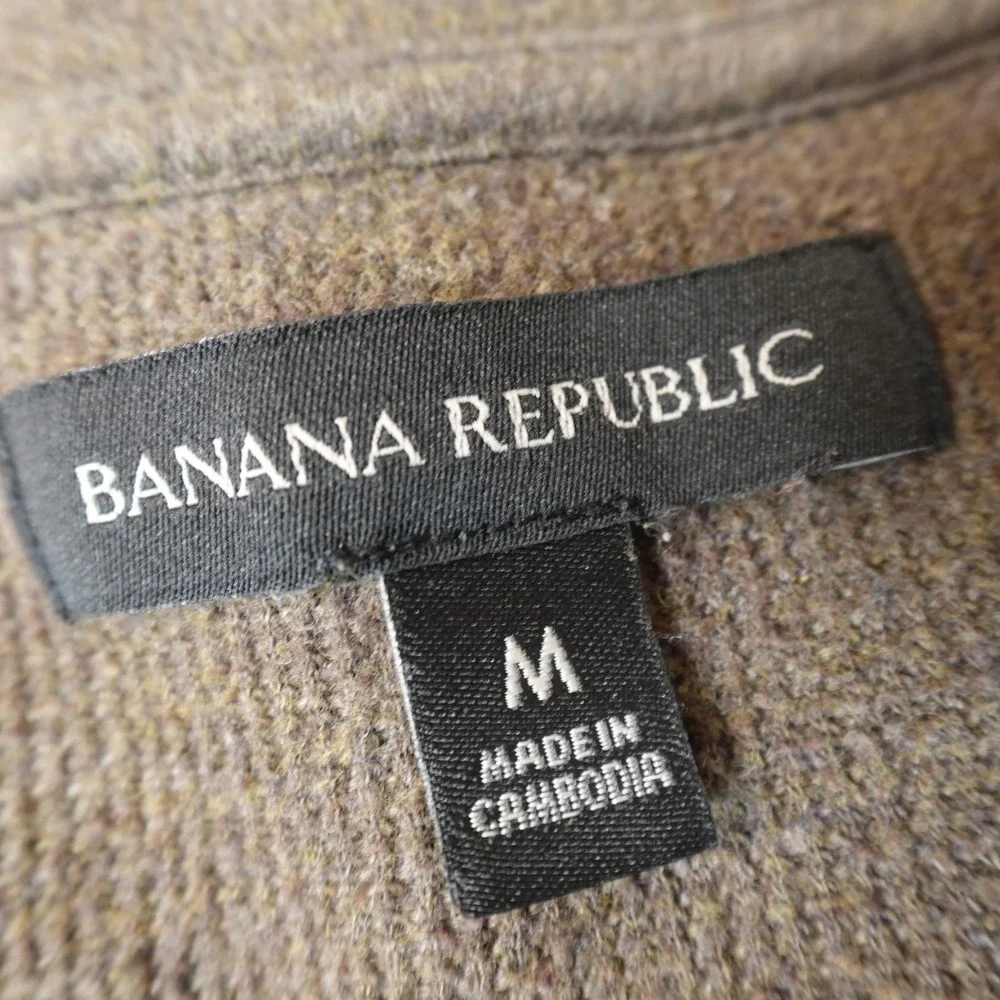 Banana Republic Sweater Mens M Brown Waffle Knit Thermal Crewneck Pullover Cozy
